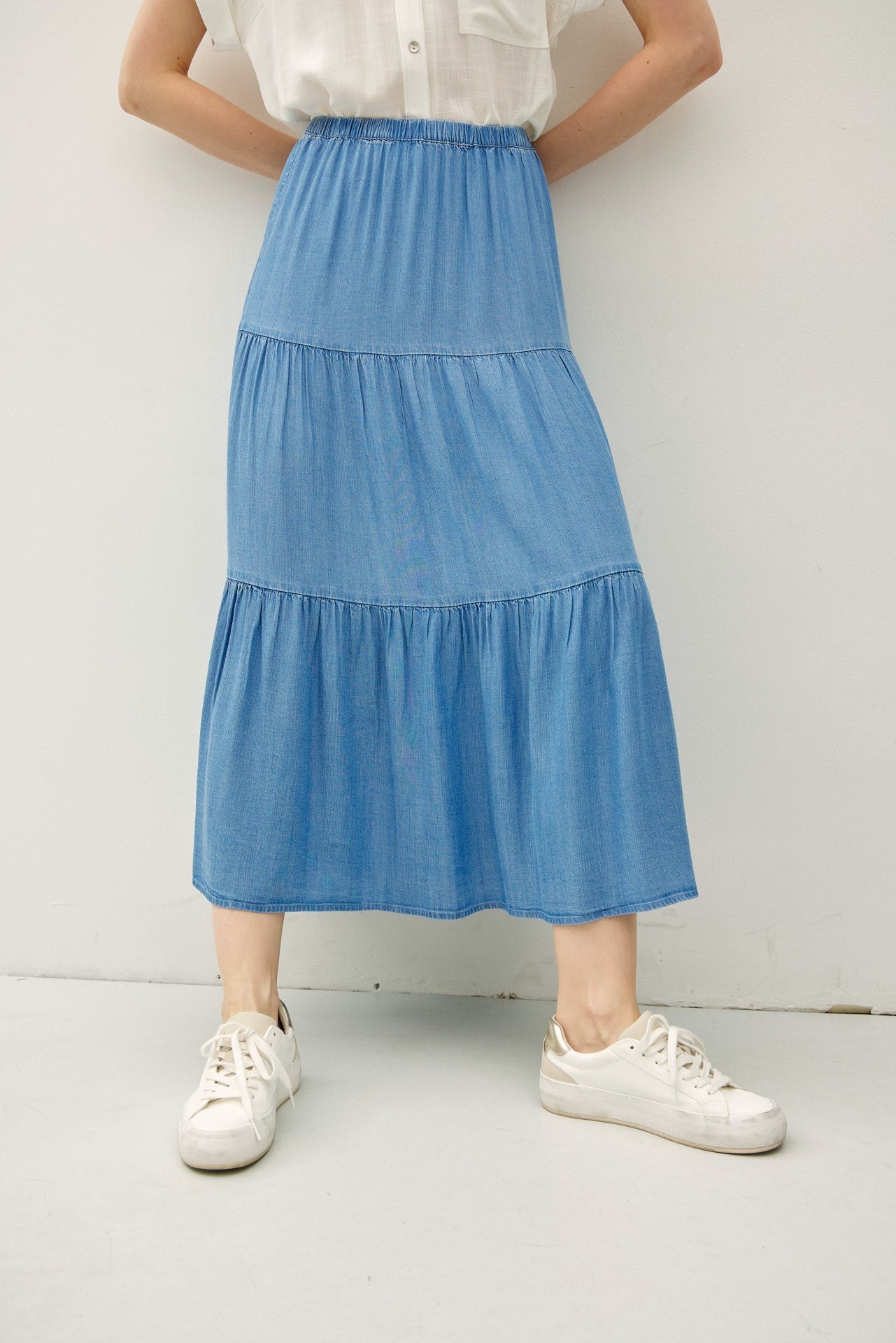 Classic Denim Wash Skirt
