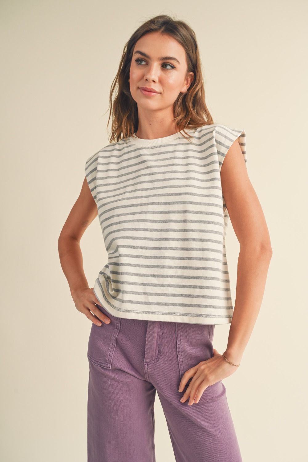 Grey Striped Tank