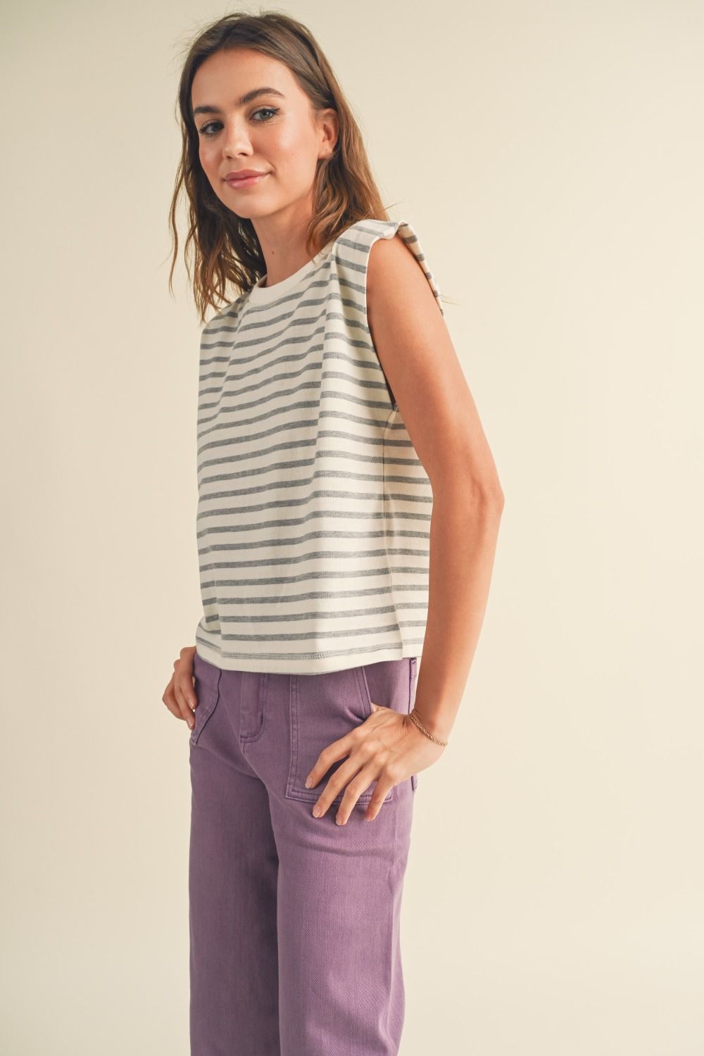 Grey Striped Tank