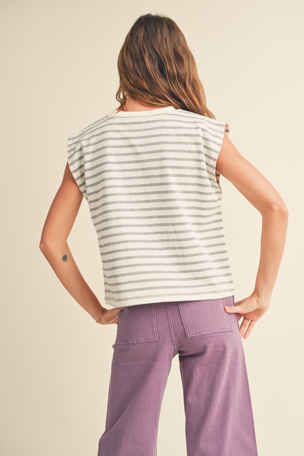 Grey Striped Tank