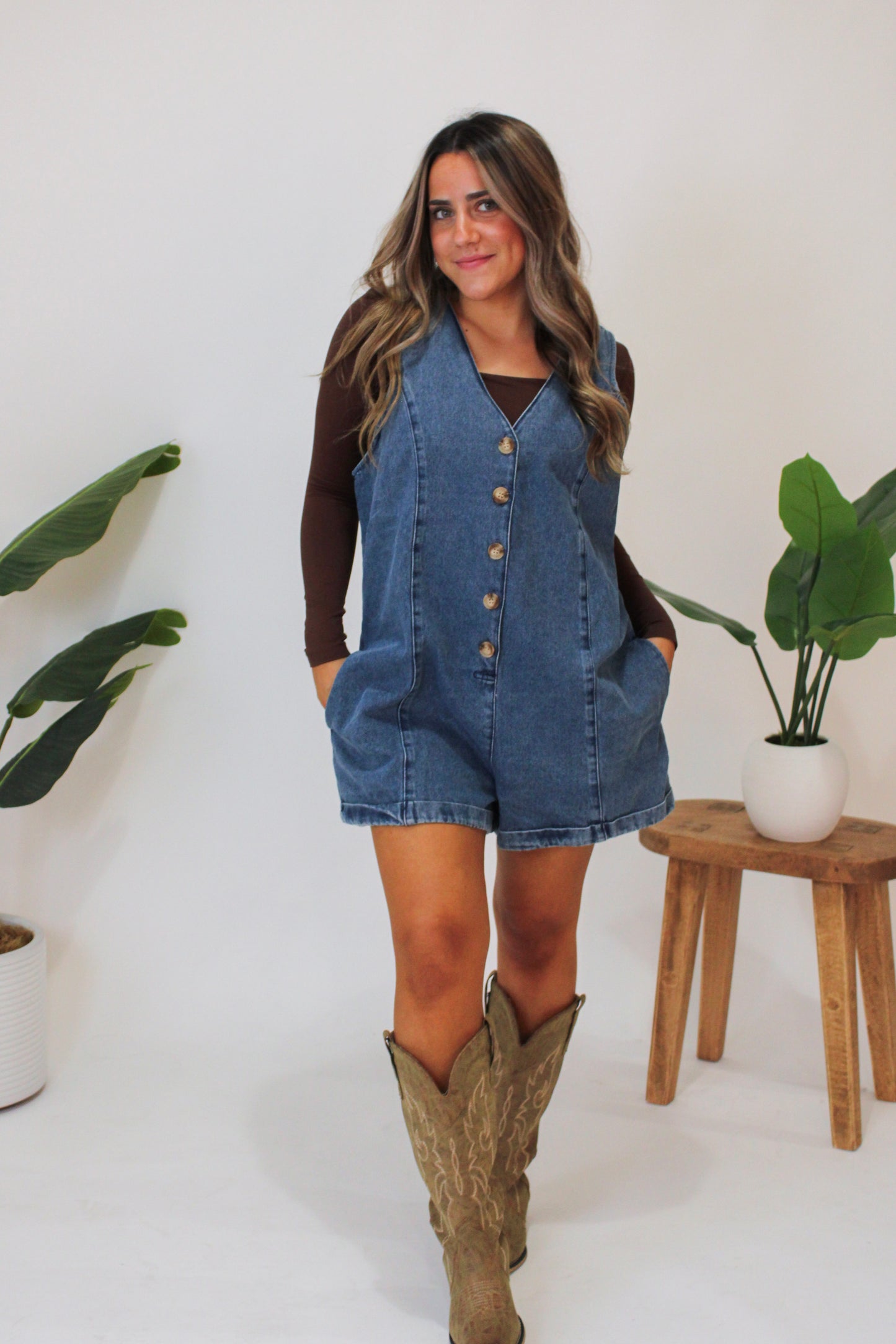 Blue Bell Denim Romper (RM)