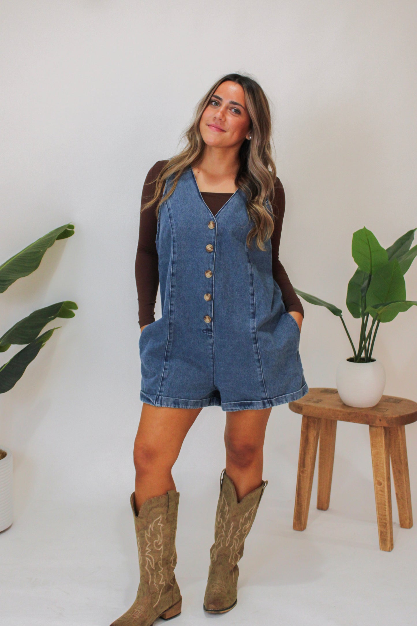 Blue Bell Denim Romper (RM)