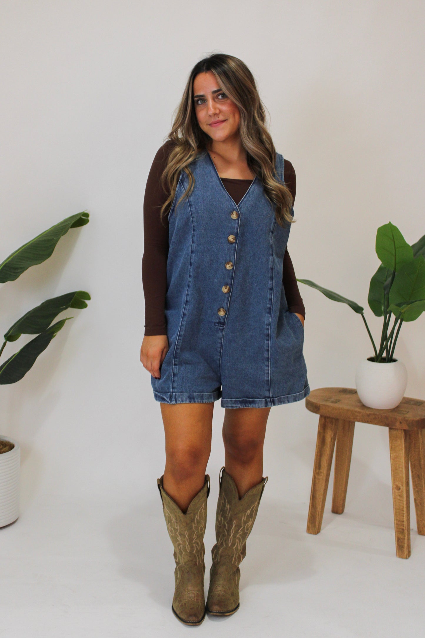 Blue Bell Denim Romper (RM)
