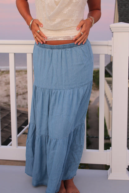 Classic Denim Wash Skirt