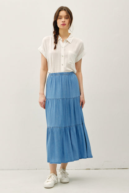 Classic Denim Wash Skirt