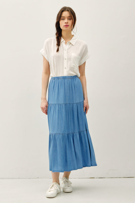 Classic Denim Wash Skirt