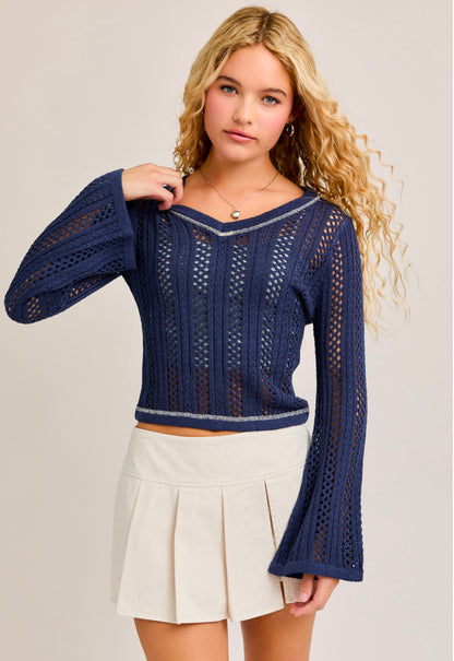 Navy Stitch Long Sleeve