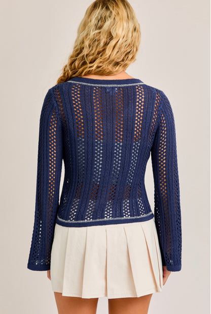 Navy Stitch Long Sleeve