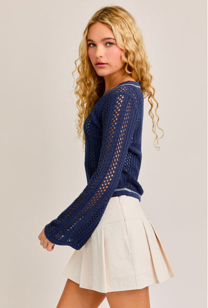 Navy Stitch Long Sleeve